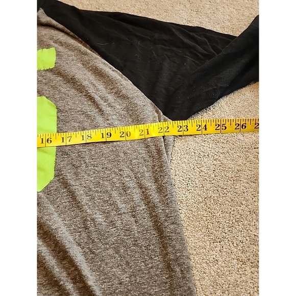 Men’s American Eagle Athletic Fit Shirt Ringer Tee XL 55 Gray Black 3/4Sleeve - Picture 9 of 10